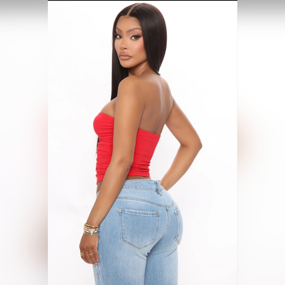 Fashion Nova Red Tube Top - Picture 3 of 8
